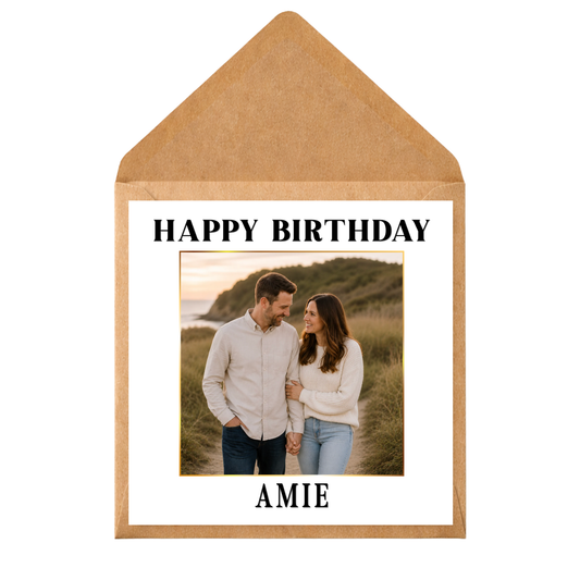 Personalised Photo Birthday Card | Custom Picture Birthday Card | Any Age Birthday Card | Personalised Birthday Card for Her | Photo Greeting Card