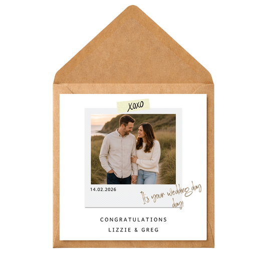 Personalised Wedding Congratulations Card | Custom Photo Wedding Card | Newlywed Congratulations Card | Bride & Groom Wedding Day Card