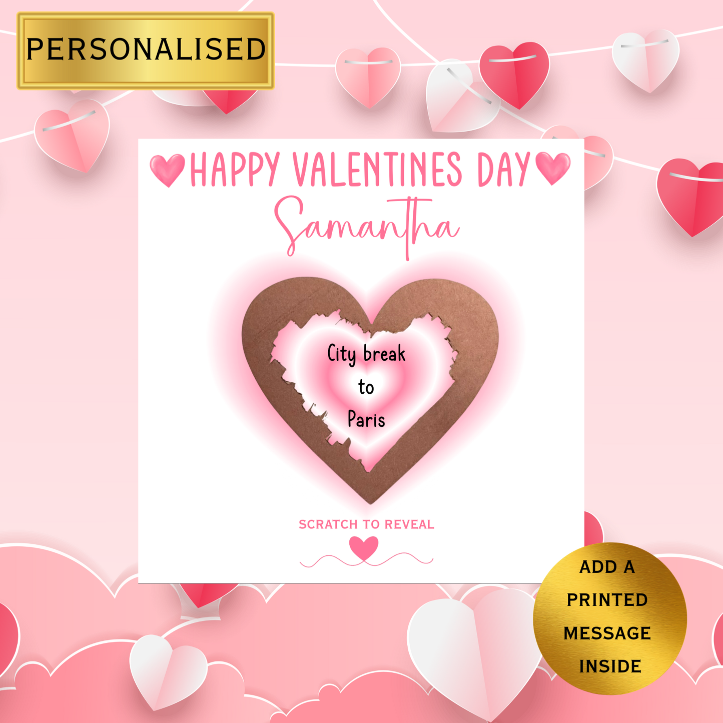 Personalised Scratch to Reveal Valentine’s Card | Custom Name Valentines Day Card | Surprise Reveal Love Card for everyone