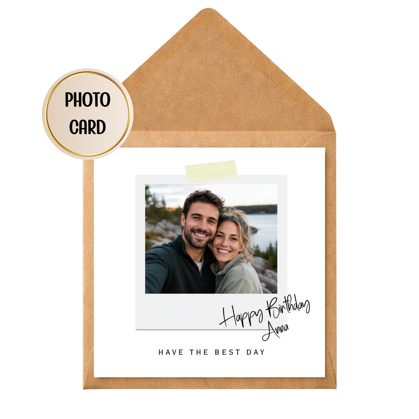 Personalised Polaroid Photo Birthday Card | Custom Photo Card for Her | Happy Birthday Picture Card | Best Friend Birthday Card | Unique Photo Greeting Card