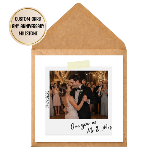 Personalised Anniversary Card for Husband Wife | Custom Photo Polaroid Anniversary Card | Any Year Milestone Card | Wedding Anniversary Keepsake