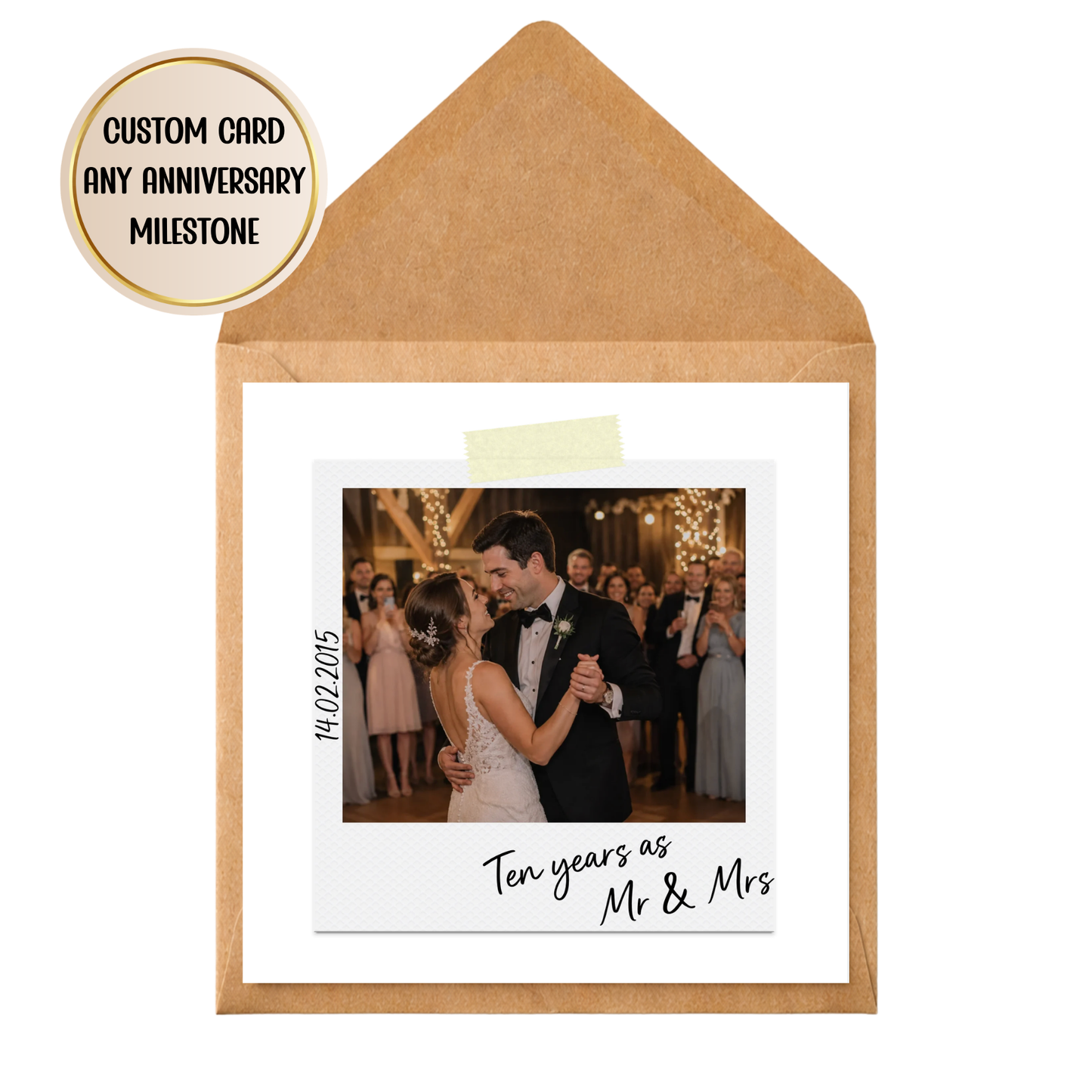Personalised Anniversary Card for Husband Wife | Custom Photo Polaroid Anniversary Card | Any Year Milestone Card | Wedding Anniversary Keepsake