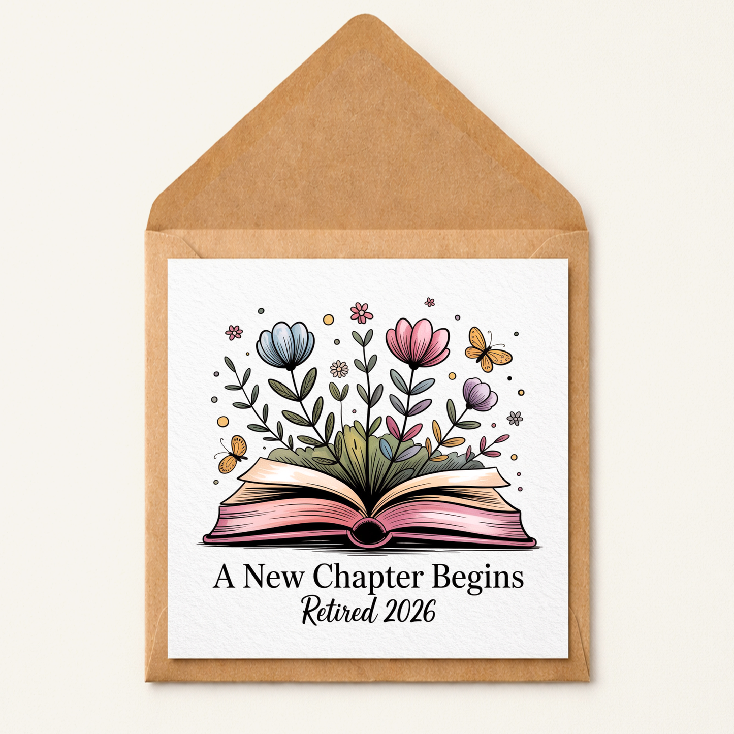 Personalised Retirement Card 2026, New Chapter Begins Card, Floral Retirement Card, Retirement Gift Card