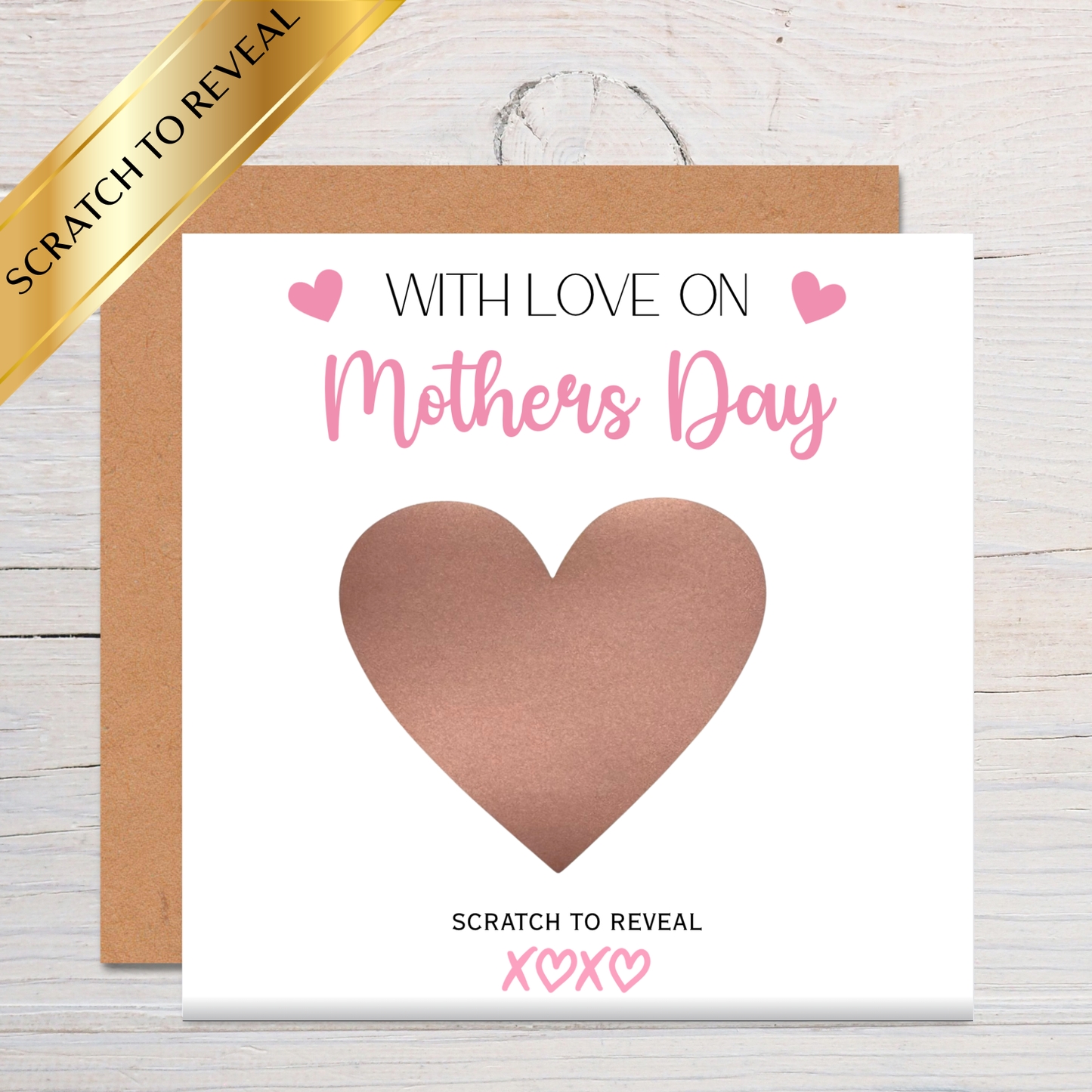 Personalised Mothers Day Scratch Card, Scratch to Reveal Mothers Day Card, Custom Hidden Message Card for Mum, Nana, Grandma, Step Mum