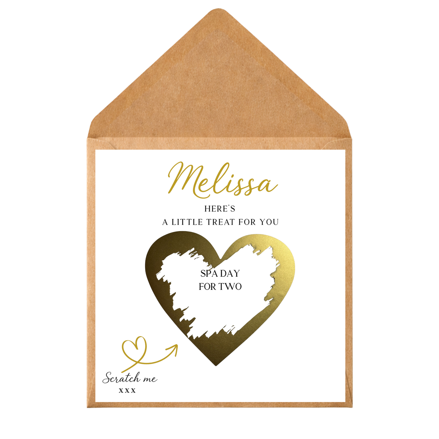 Personalised Scratch Reveal Gift Voucher Card | Scratch Off Surprise Card | Spa Day, Concert, Holiday, Date Night Gift Reveal