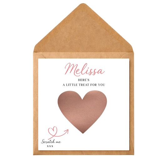 Personalised Scratch Reveal Gift Voucher Card | Scratch Off Surprise Card | Spa Day, Concert, Holiday, Date Night Gift Reveal