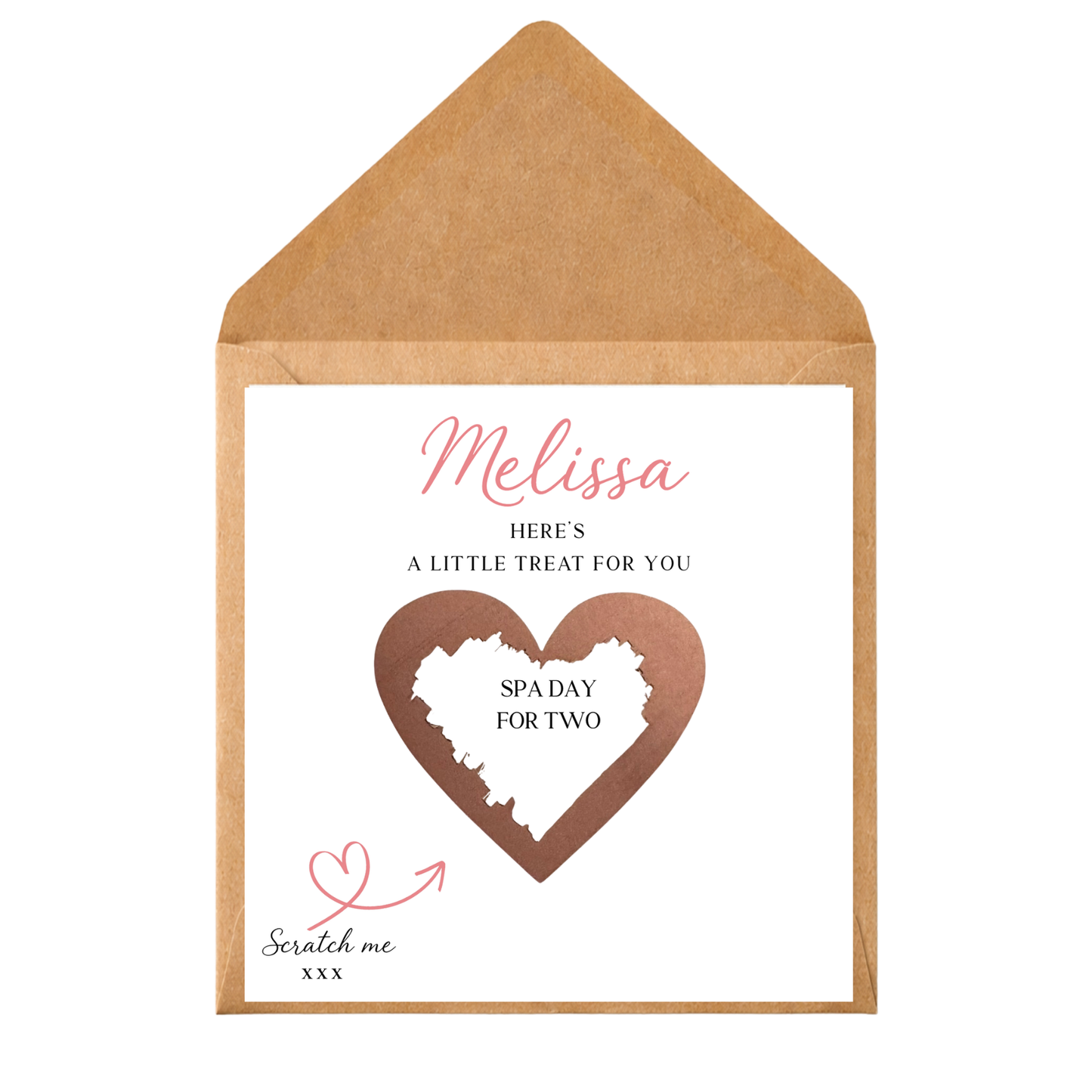 Personalised Scratch Reveal Gift Voucher Card | Scratch Off Surprise Card | Spa Day, Concert, Holiday, Date Night Gift Reveal