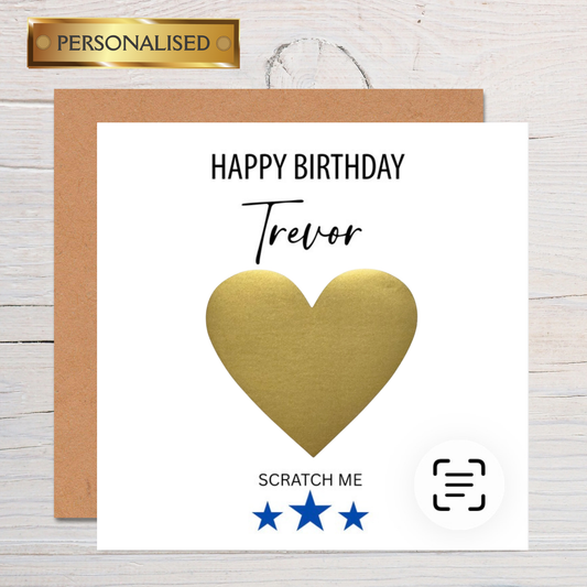 Personalised Scratch Reveal Birthday Card: Surprise Card for Him | Gift Card for Him | Scratch to Reveal Card | Scratch Card for Him