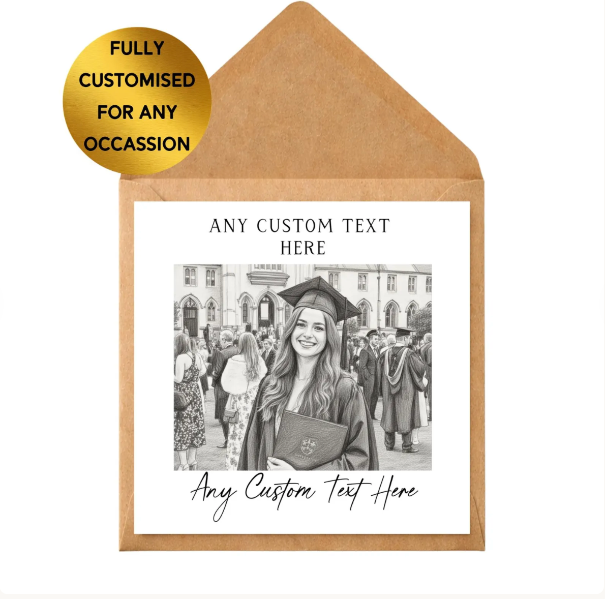 Custom Sketch Photo Card | Personalised Keepsake Greeting
