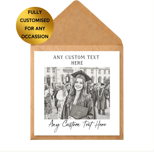 Custom Sketch Photo Card | Personalised Keepsake Greeting