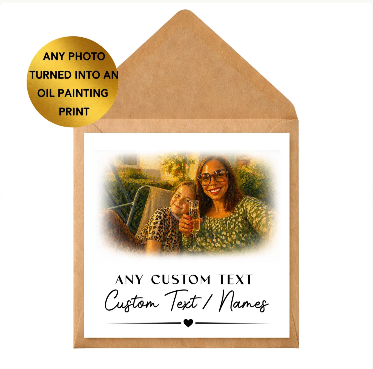 Custom Oil Painting Portrait Print From Photo | Personalised Family, Couple, Pet Artwork