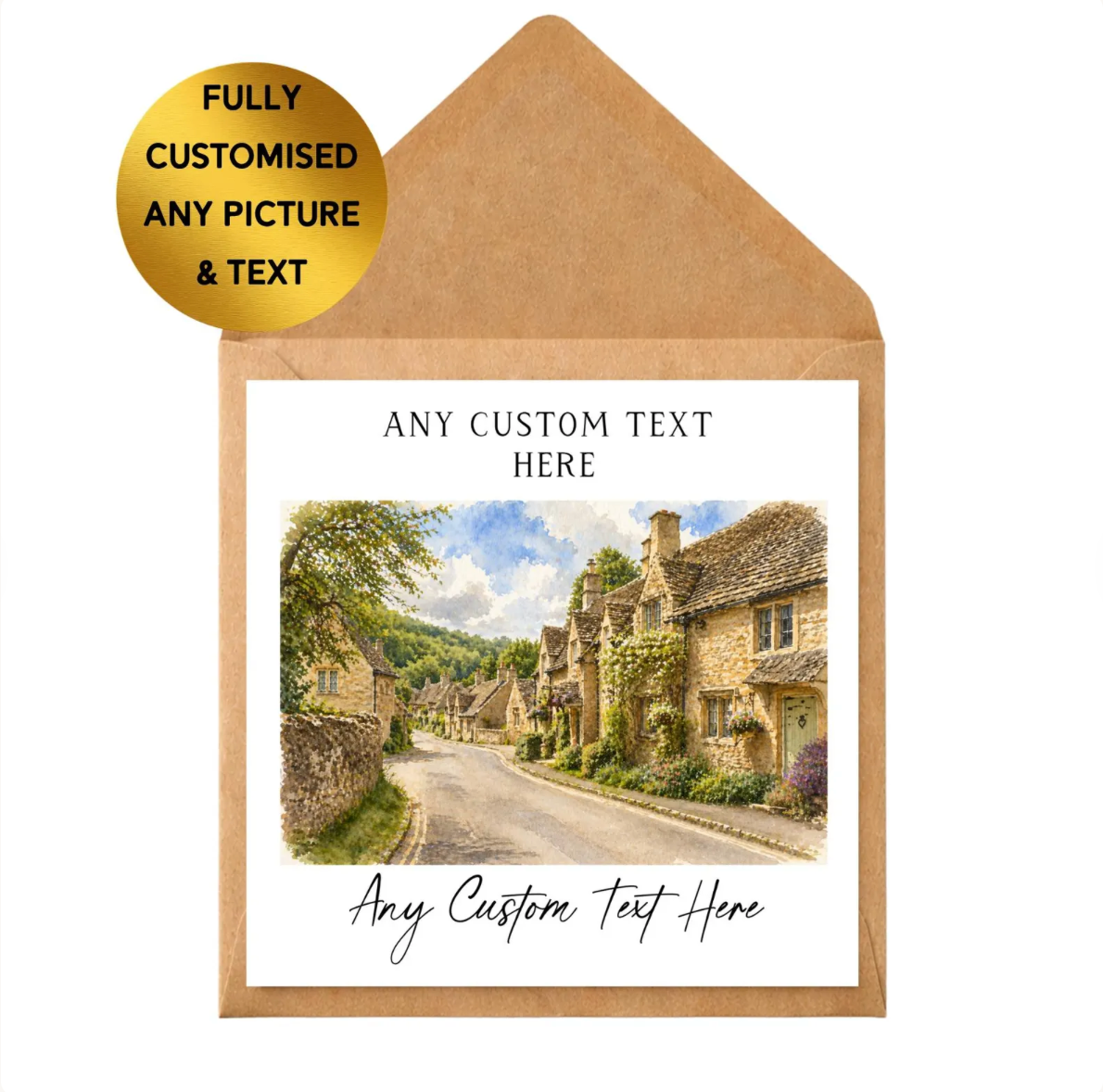 Custom Watercolour Photo Card | Personalised Greeting Card for Any Occasion
