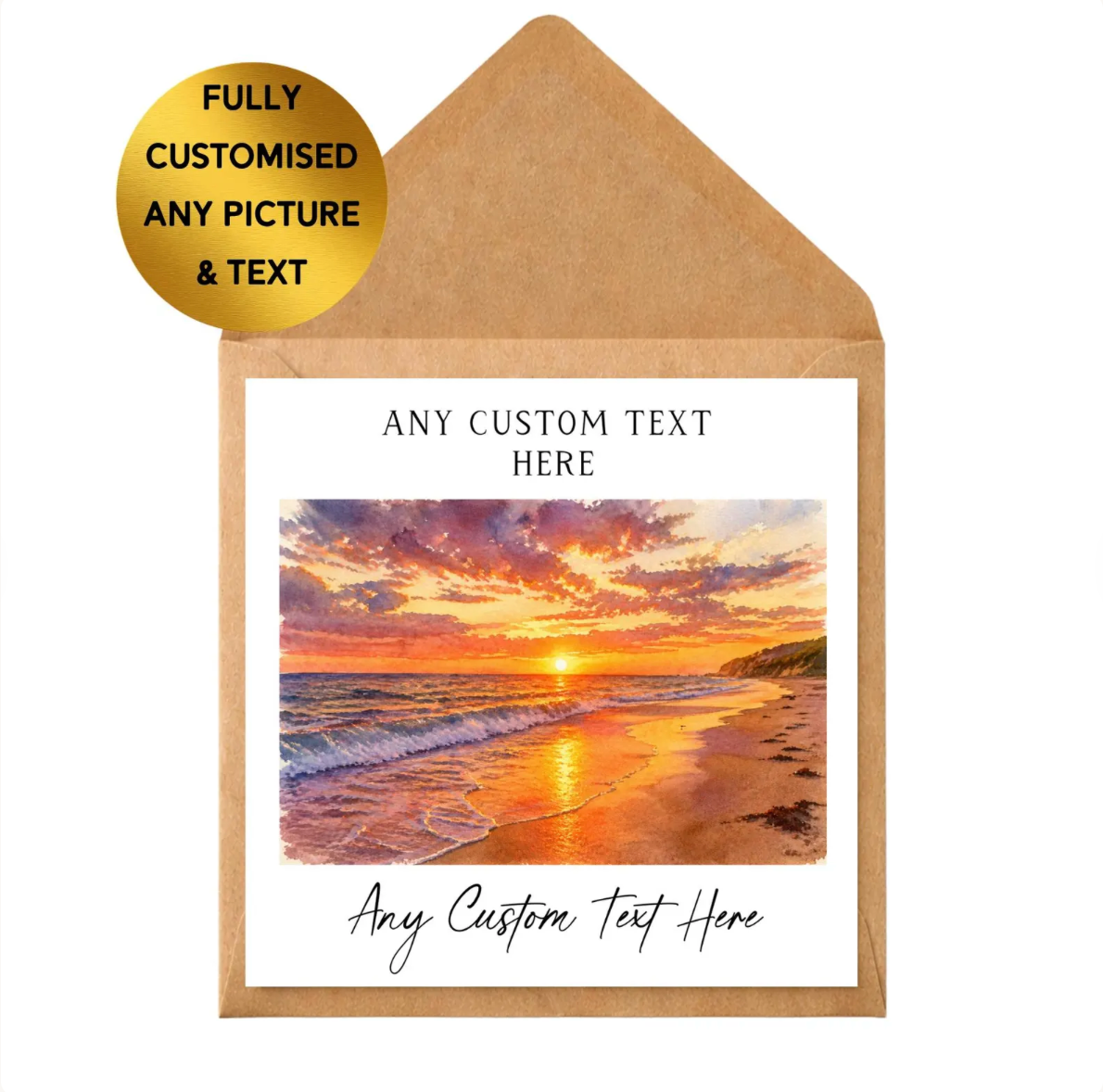 Custom Watercolour Photo Card | Personalised Greeting Card for Any Occasion