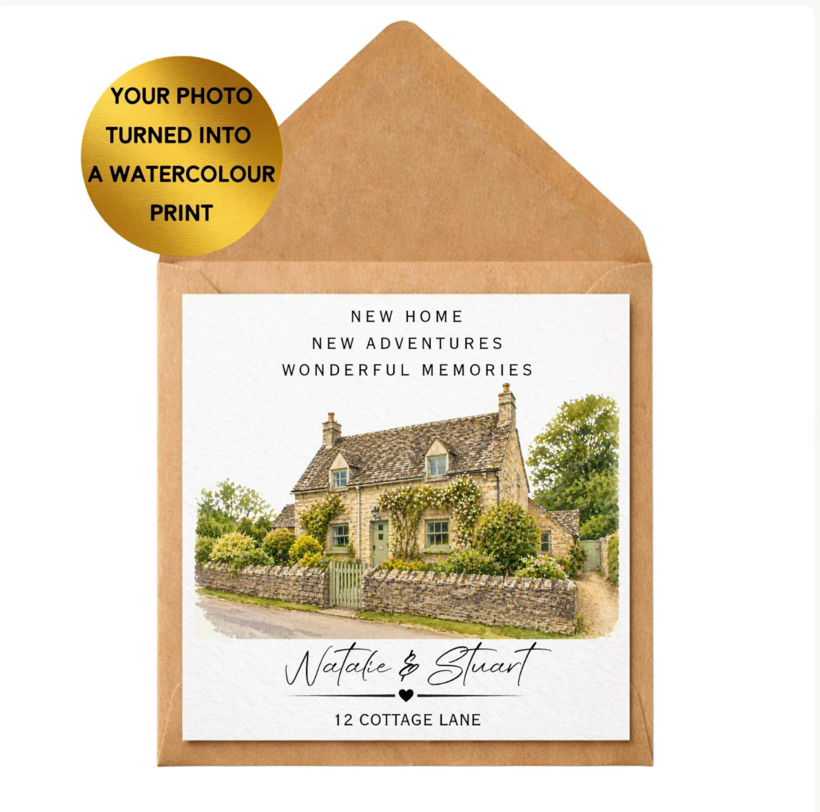 Custom Watercolour House Portrait Card | New Home, Housewarming Gift
