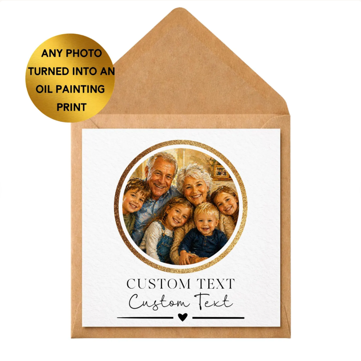 Custom Oil Painting Photo Card | Personalised Artwork Greeting Card