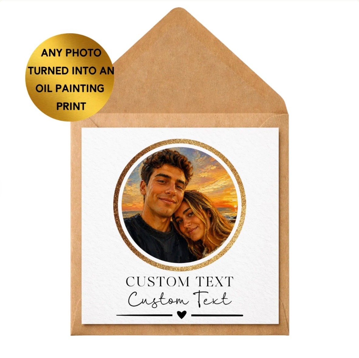 Custom Oil Painting Photo Card | Personalised Artwork Greeting Card
