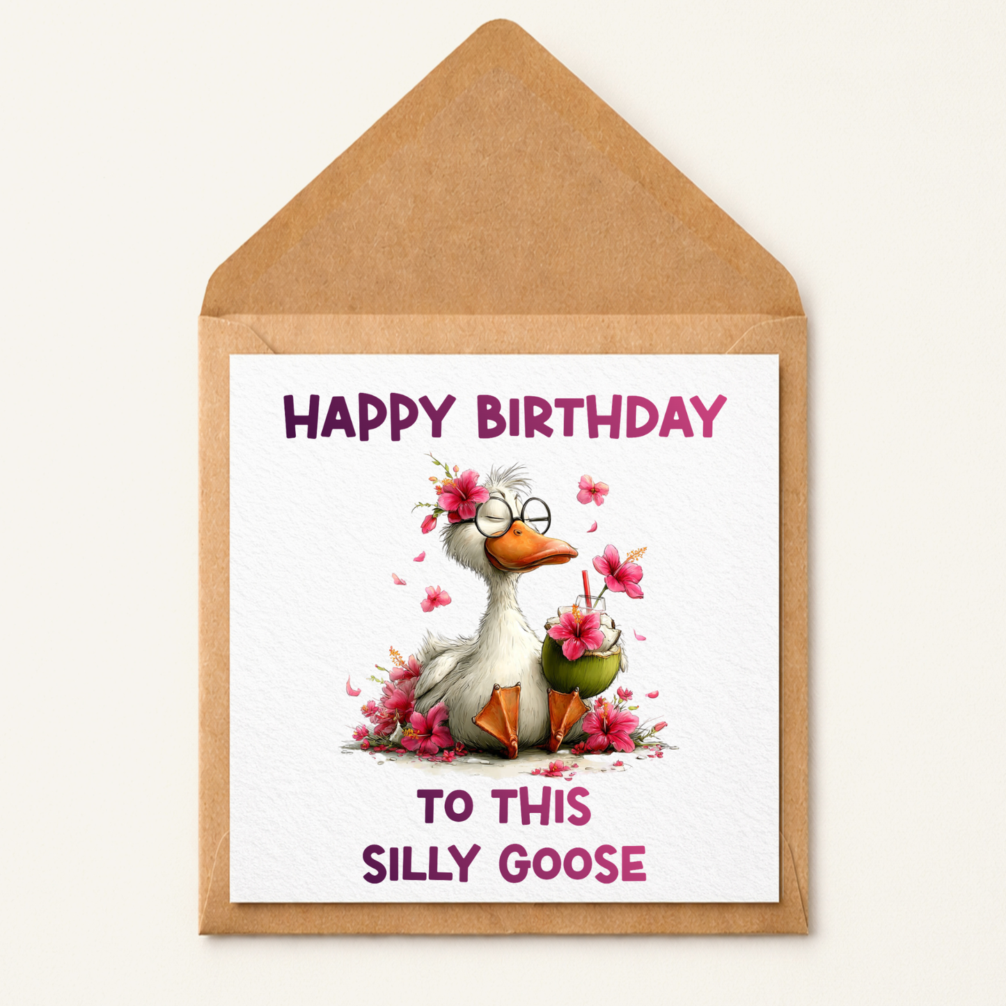 Funny Goose Birthday Card, Silly Goose Birthday Card, Cute Animal Birthday Card, Funny Friend Birthday Card, Humorous Birthday Card, Quirky Card