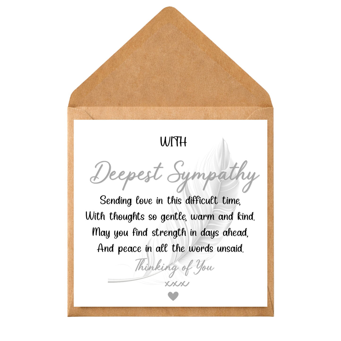 Personalised Sympathy Card, Deepest Sympathy Card, Condolence Card, Thinking of You Card, Bereavement Card, Custom Message Card