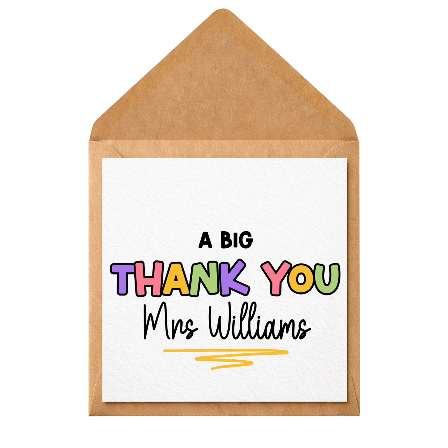 Personalised Teacher Thank You Card | Custom Teacher Appreciation Card | End of Term Thank You Card | Colourful Teacher Card | Nursery Teacher Gift