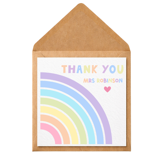 Personalised Teacher Thank You Card | Custom Teacher Appreciation Card | End of Term Thank You Card | Colourful Teacher Card | Nursery Teacher Gift (Copy)