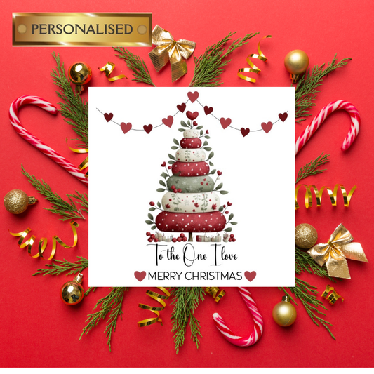 To The One I Love Personalised Christmas Card | Custom Card for Partner | Christmas Card for Him or Her | Boyfriend Girlfriend Wife Husband