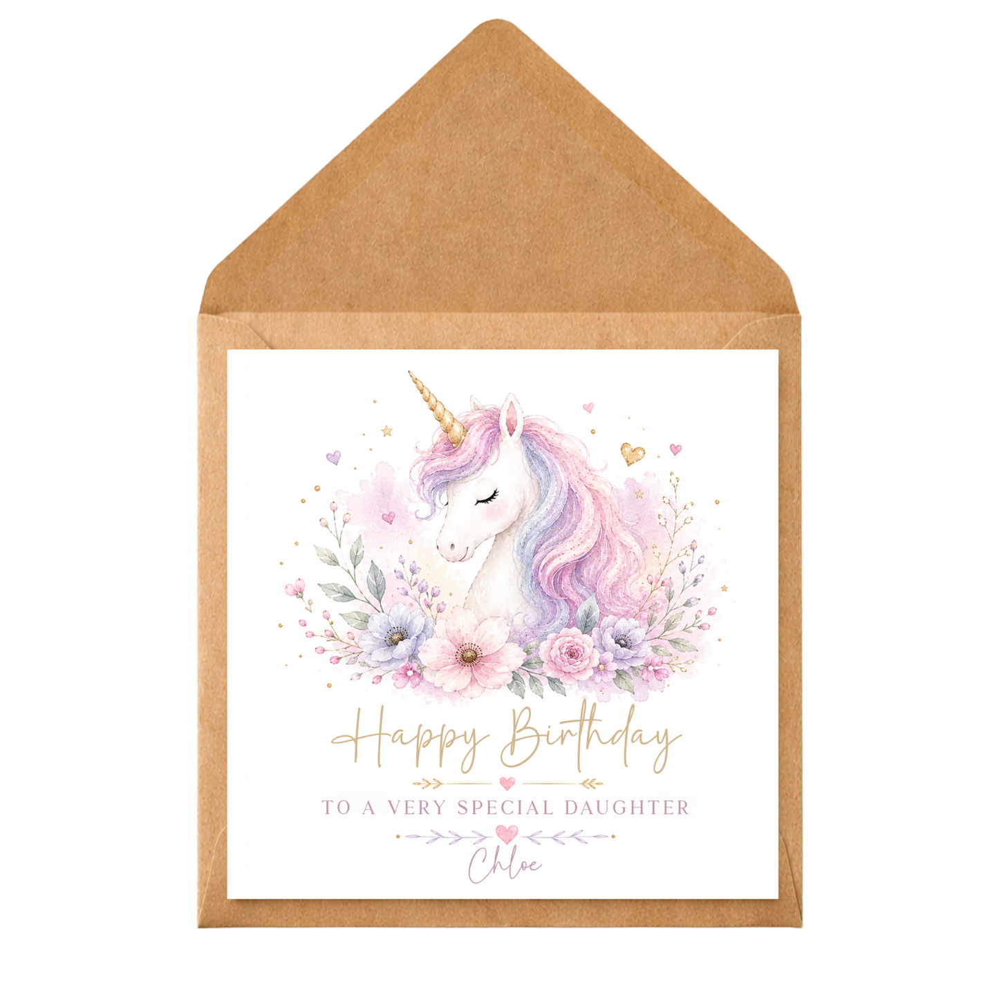 Personalised Unicorn Birthday Card  | Magical Unicorn Birthday Card | Custom Girls Birthday Card | Any Age & Name | Daughter Granddaughter