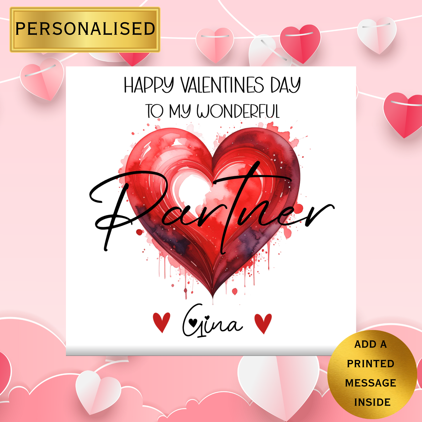 Personalised Valentine’s Day Card | Custom Valentine Card | Valentine’s Card for Partner, Boyfriend, Girlfriend, Wife, Husband, Friend