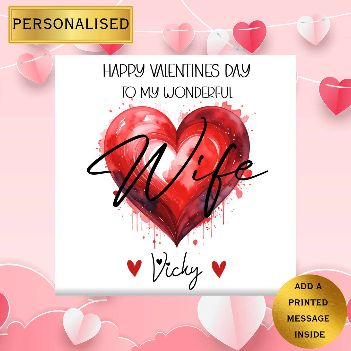Personalised Valentine’s Day Card | Custom Valentine Card | Valentine’s Card for Partner, Boyfriend, Girlfriend, Wife, Husband, Friend