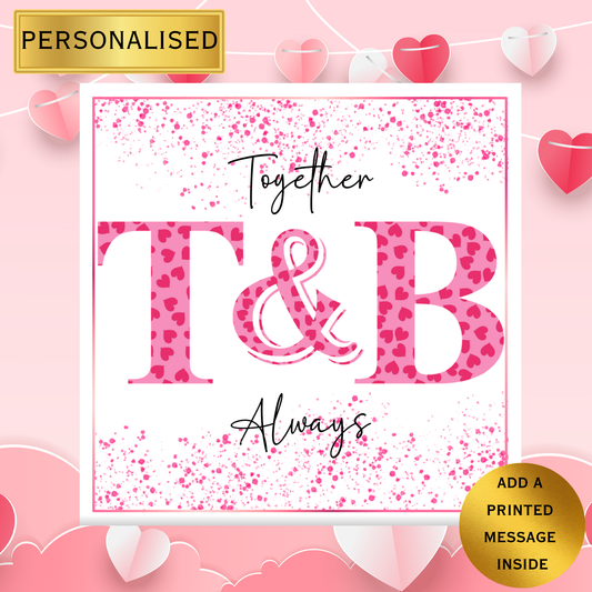 Personalised Initials Valentine’s Card | Together Always Card | Custom Initials Couple Card | Valentine’s Day Anniversary Card | Love Card