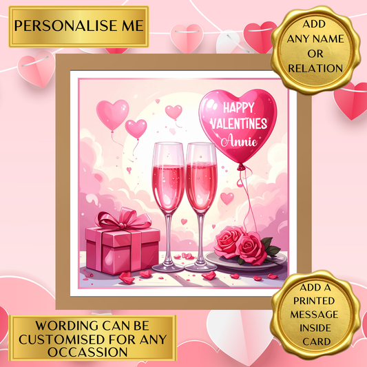 Personalised Valentines Card Any Name Relation | Romantic Card For Boyfriend Girlfriend Husband Wife Partner | Custom Love Card | Add Message