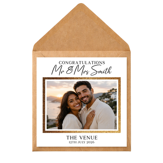 Personalised Wedding Photo Card | Custom Wedding Congratulations Card | Bride & Groom Photo Card | Personalised Wedding Gift Keepsake