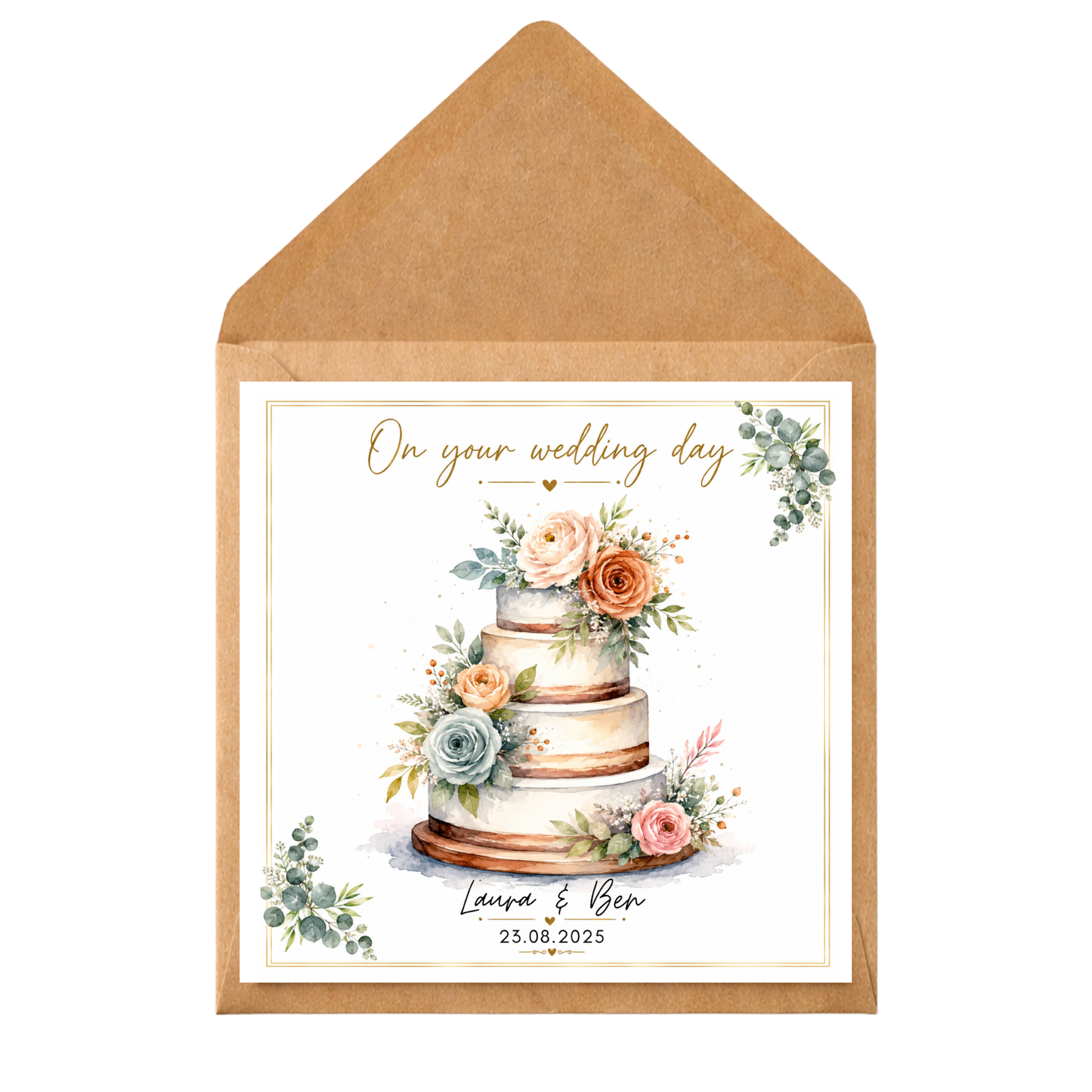 Personalised Wedding Cake Card