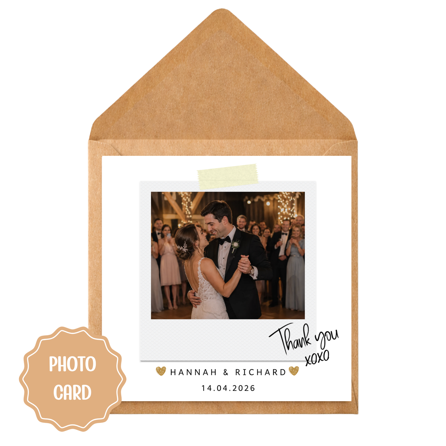 Personalised Wedding Thank You Card with Photo | Custom Wedding Thank You Cards | Wedding Thank You Notes | Photo Thank You Card