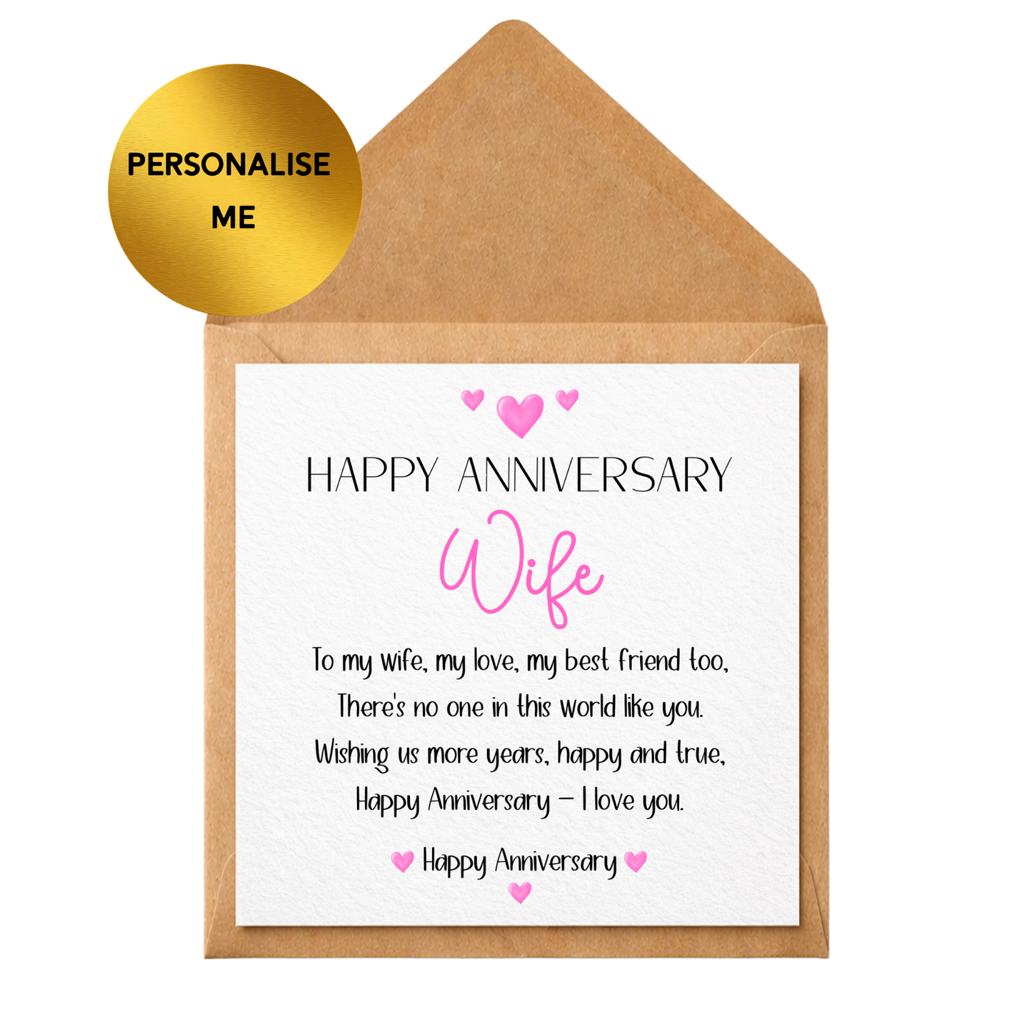 Personalised Wife Anniversary Card, Anniversary Card for Wife, Romantic Anniversary Card, Love Card for Her, Wife Birthday or Anniversary Card