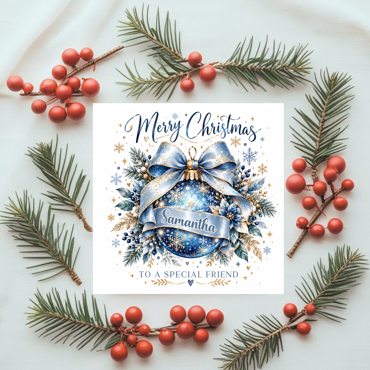 Personalised Christmas Card | Christmas Card for Family & Friends | Special Friend Card | Festive Personalised Greeting