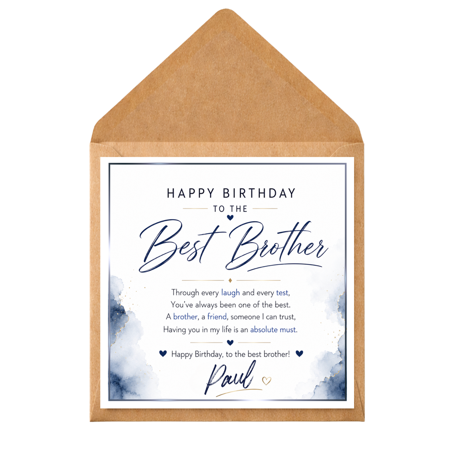 Personalised Brother Birthday Card | Happy Birthday Brother Card | Best Brother Card | Custom Name Birthday Card for Brother | Special Brother Gift